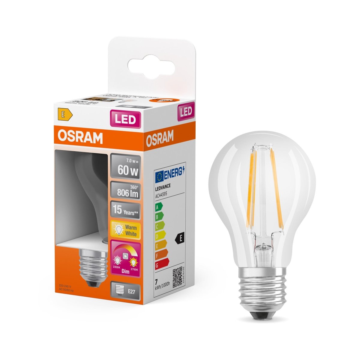 Lampa LED GLOWdim Kształt Klasycznej żarówki E27 7W 2200K - Poland LEDVANCE e-shop 4058075435537