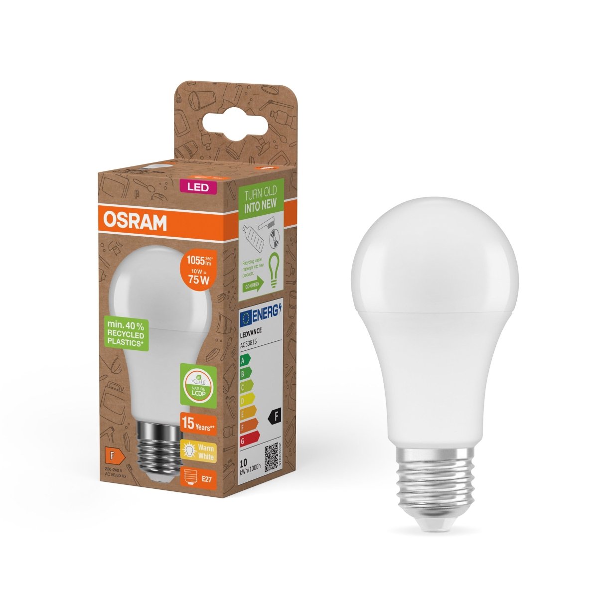 Lampa LED Klasyczna żarówka A z recyklingu E27 10W 2700K - Poland LEDVANCE e-shop 4058075831841