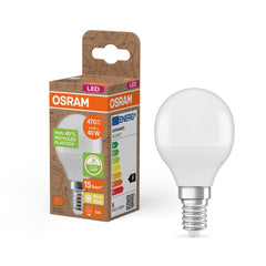 Lampa LED Klasyczna żarówka P z recyklingu E14 4,9W 2700K - Poland LEDVANCE e-shop 4058075832084