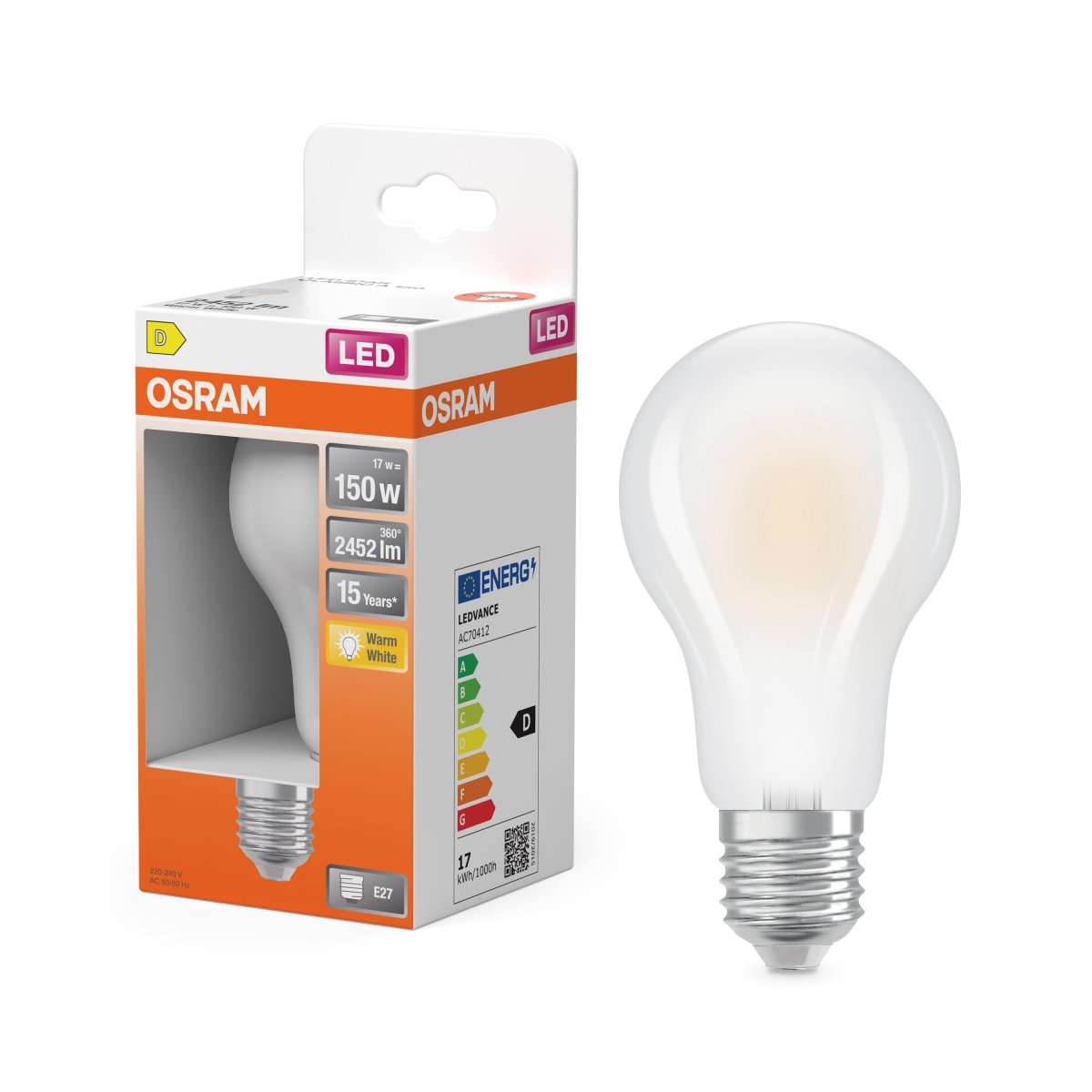Lampa LED klasyczny krztałt E27 17 W 2700 K 2452lm - Poland LEDVANCE e-shop 4058075305014