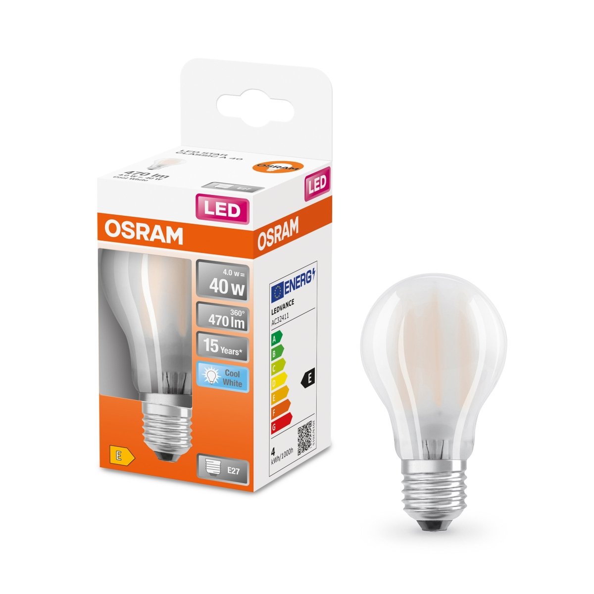 Lampa LED klasyczny krztałt E27 4 W 4000 K 470lm - Poland LEDVANCE e-shop 4058075303409
