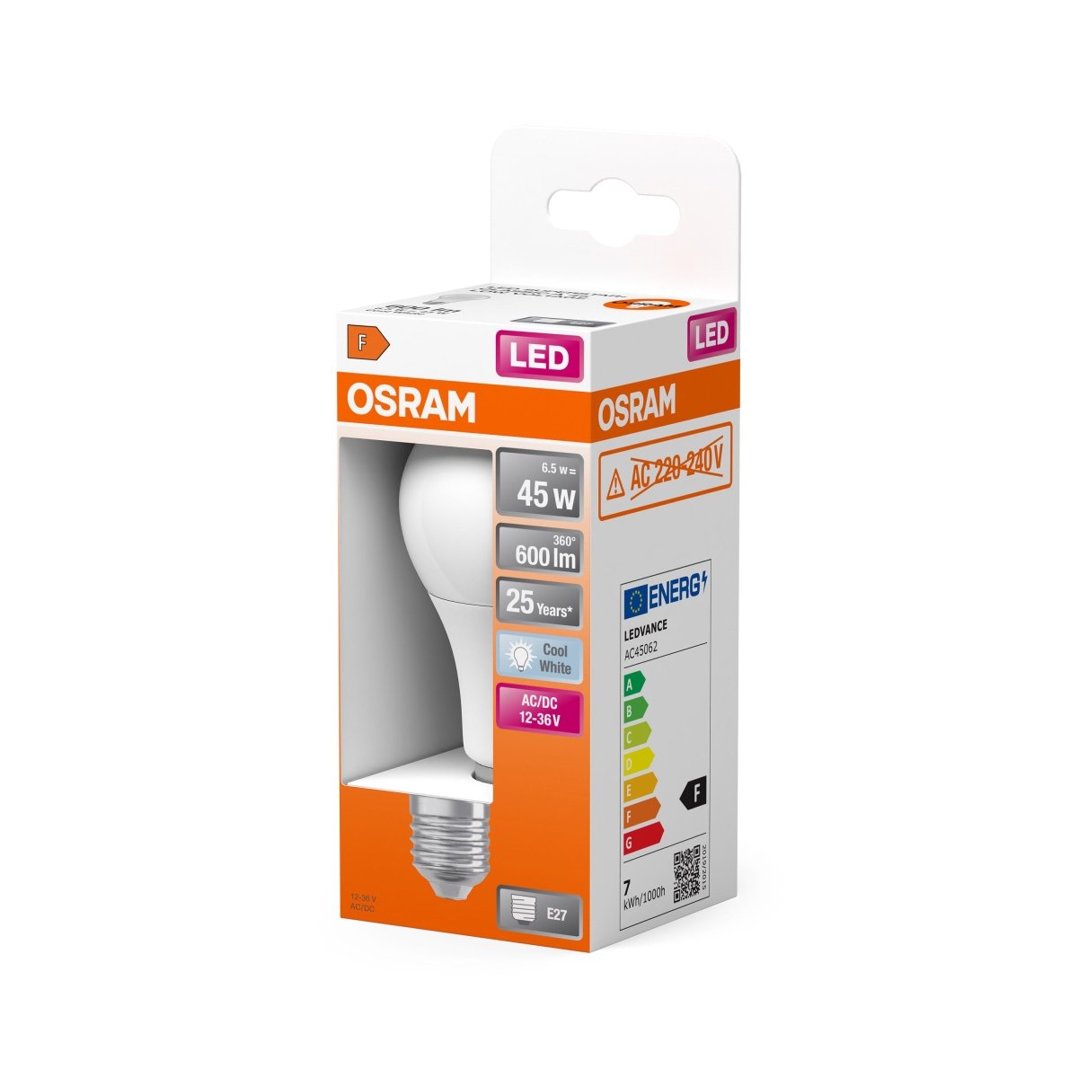 Lampa LED klasyczny krztałt E27 6,5 W 4000 K 600lm - Poland LEDVANCE e-shop 4058075757608