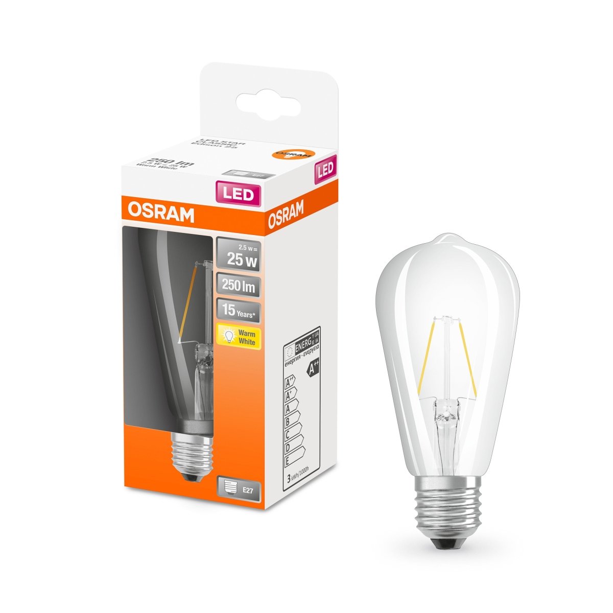 Lampa LED Kształt żarówki Klasycznej E27 2,5W 2700K 250lm - Poland LEDVANCE e-shop 4058075436763