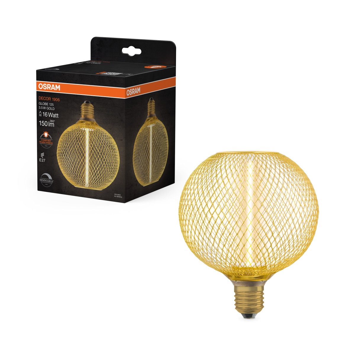 Lampa LED metalowa obudowa E27 3,5W 1800K 150lm Klasyczna - Poland LEDVANCE e-shop 4058075840164