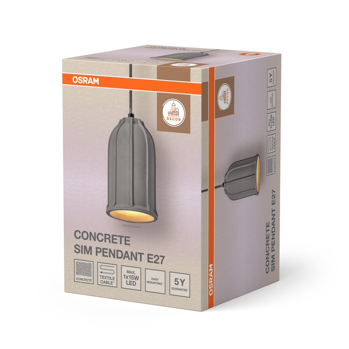 Lampa LED OSRAM Decor Concrete Sim Pendant E27 Dark Grey - Poland LEDVANCE e - shop 4099854459221