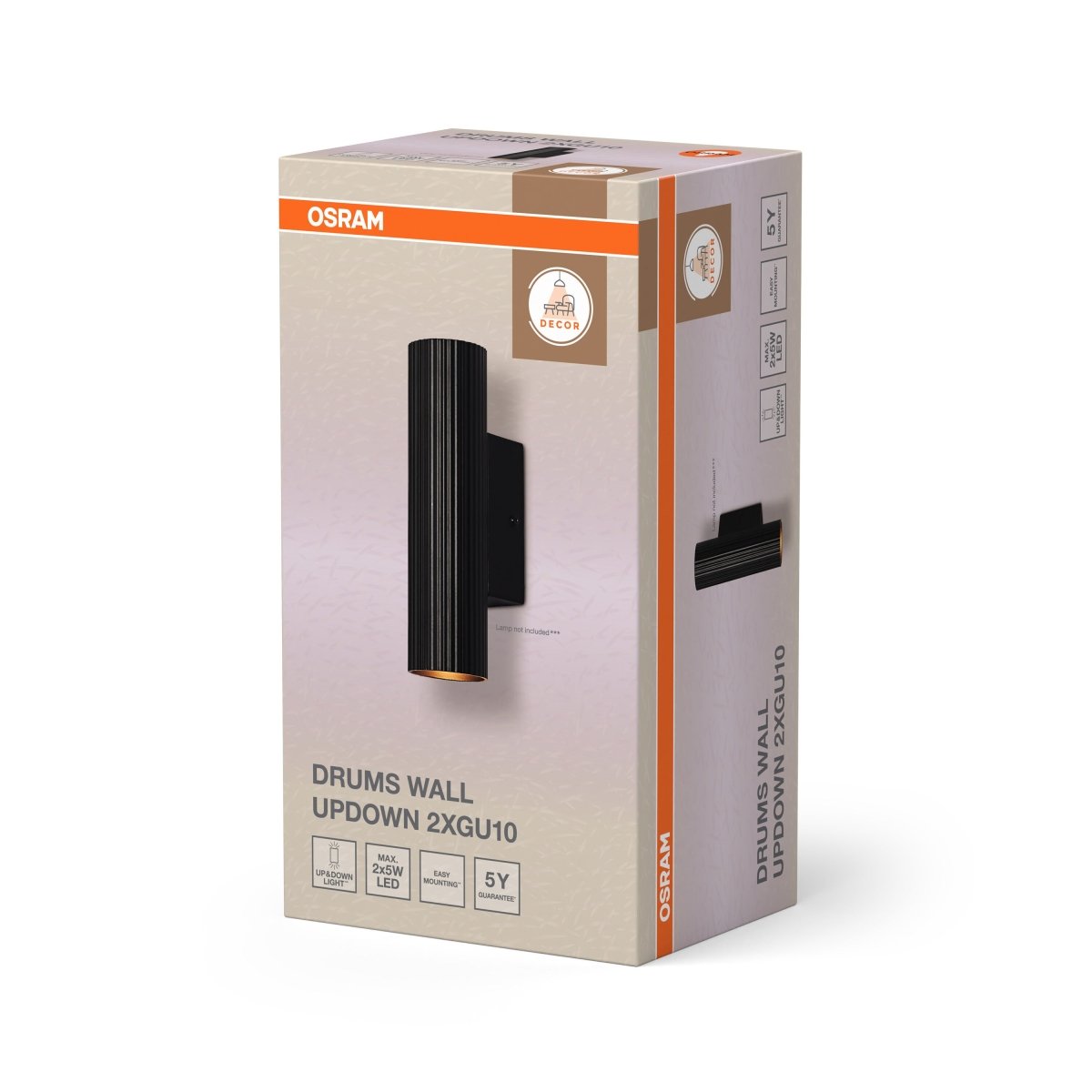 Lampa LED OSRAM Decor Drums Wall Updown 2XGU10 czarny - Poland LEDVANCE e - shop 4099854453595