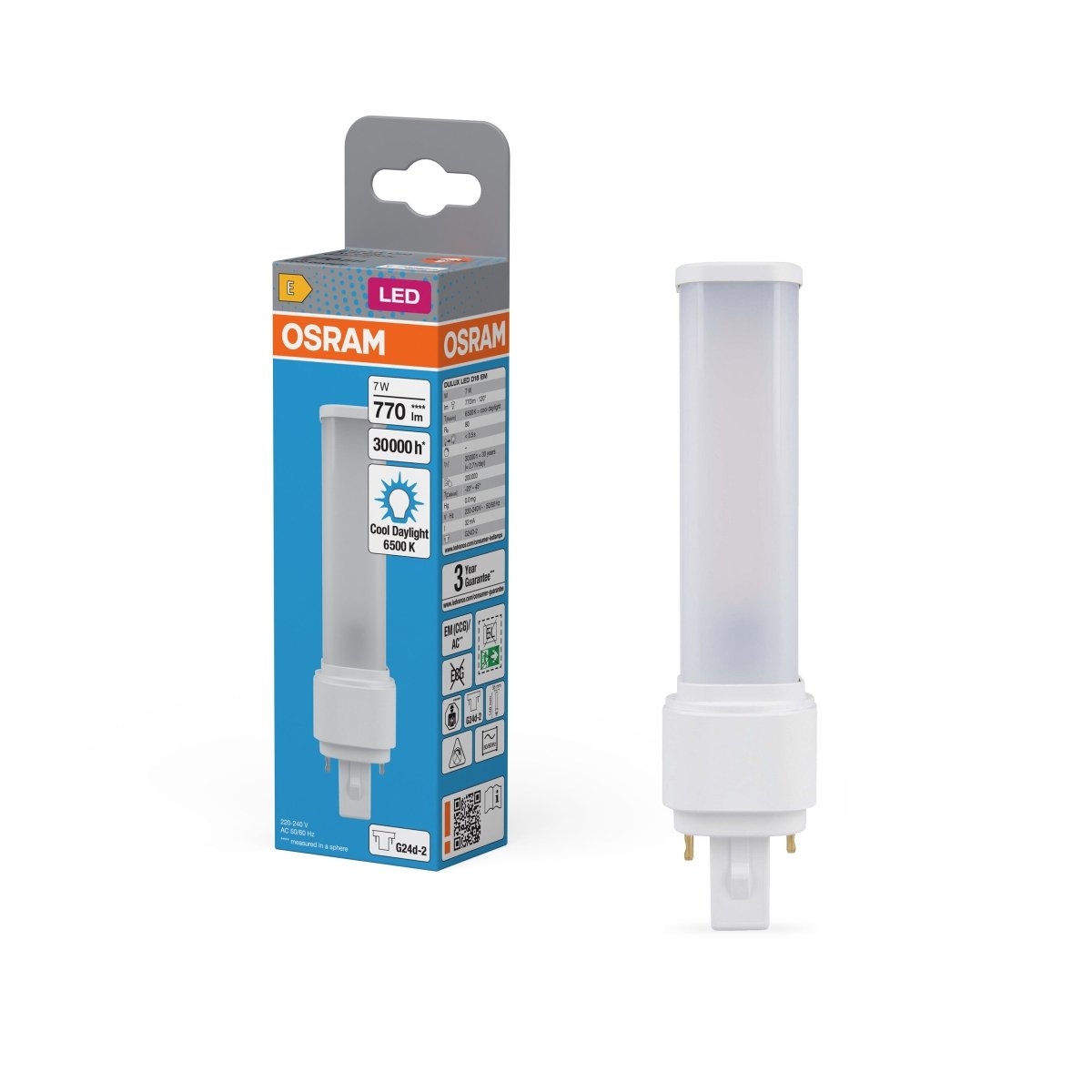 Lampa LED OSRAM DULUX LED D18 EM & AC MAINS 7W 865 G24D - 2 - Poland LEDVANCE e - shop 4099854502439