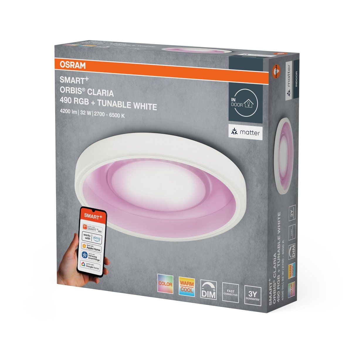 Lampa LED OSRAM SMART+ MATTER Claria 490mm Multicolor - Poland LEDVANCE e - shop 4099854473609