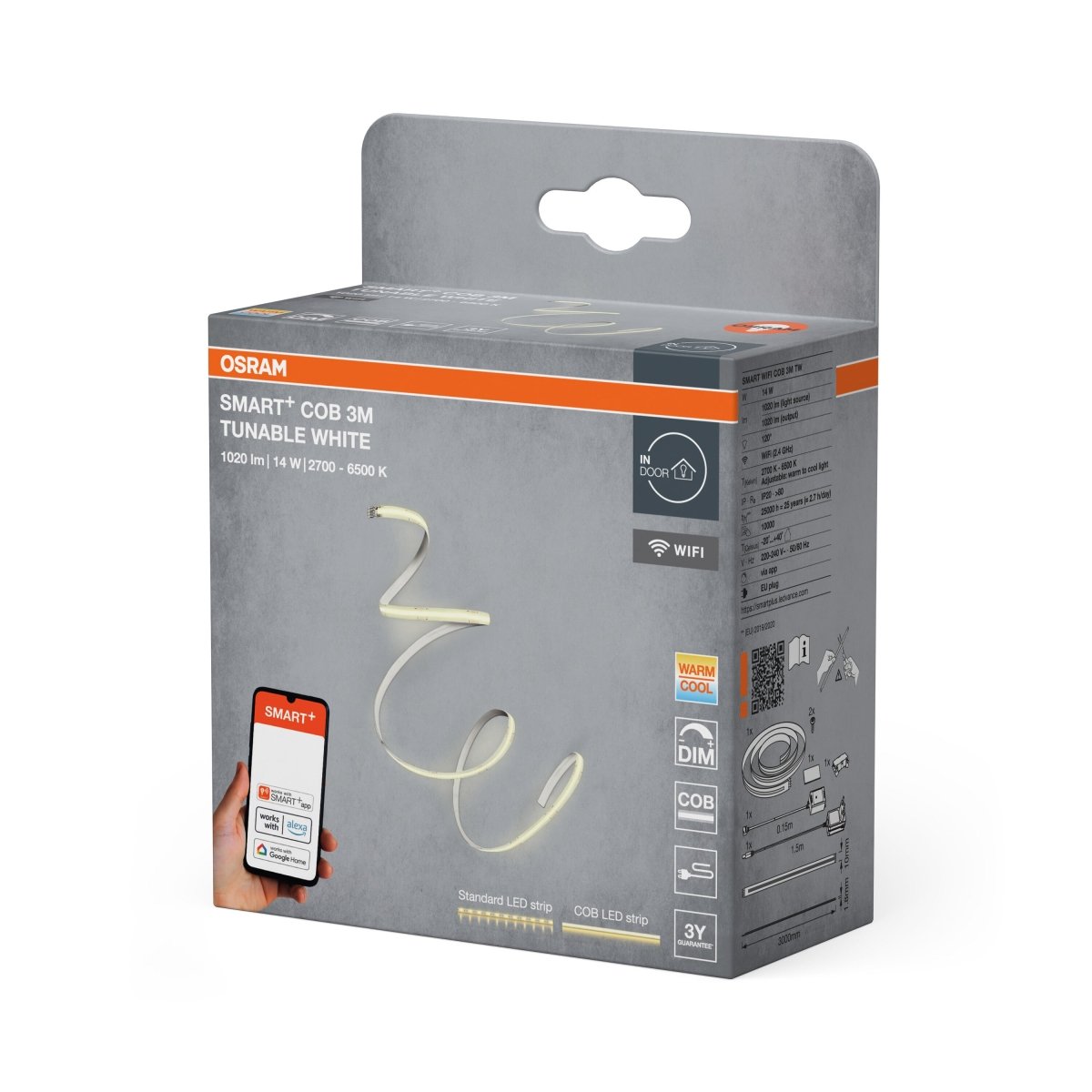 Lampa LED OSRAM Smart+ Wifi COB 3M Tunable biały Remote Control - Poland LEDVANCE e - shop 4099854478413