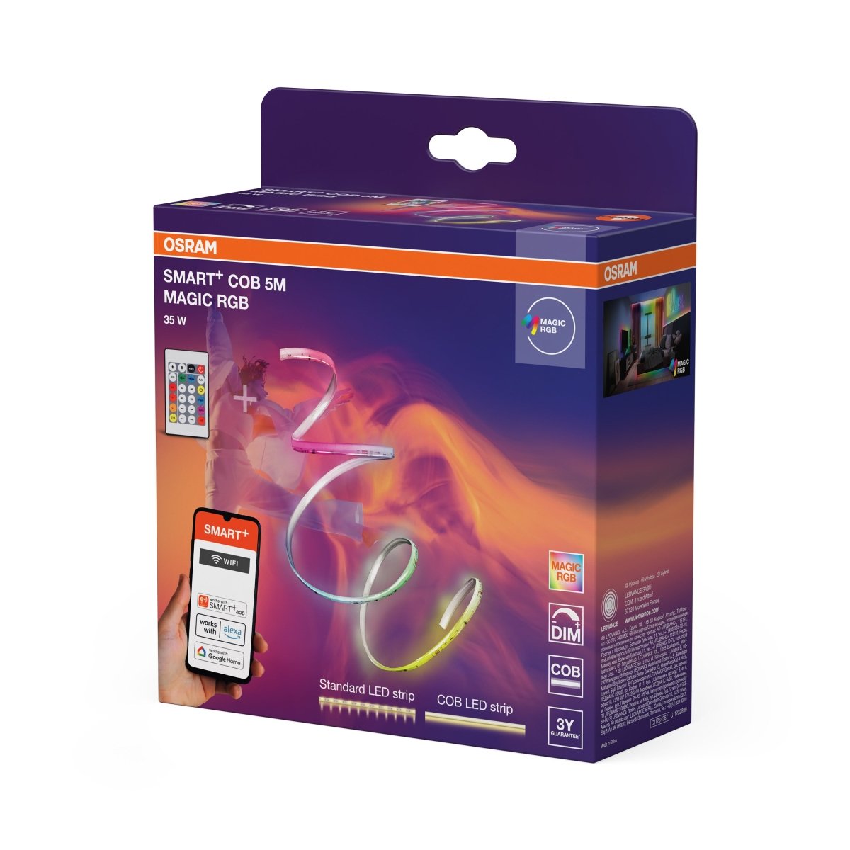 Lampa LED OSRAM Smart+ Wifi COB 5M Magic RGB Remote Control - Poland LEDVANCE e - shop 4099854478437