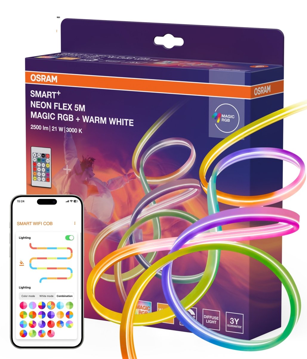 Lampa LED OSRAM Smart+ Wifi Neon Flex 5M Magic RGB 830 Remote Control - Poland LEDVANCE e - shop 4099854475559