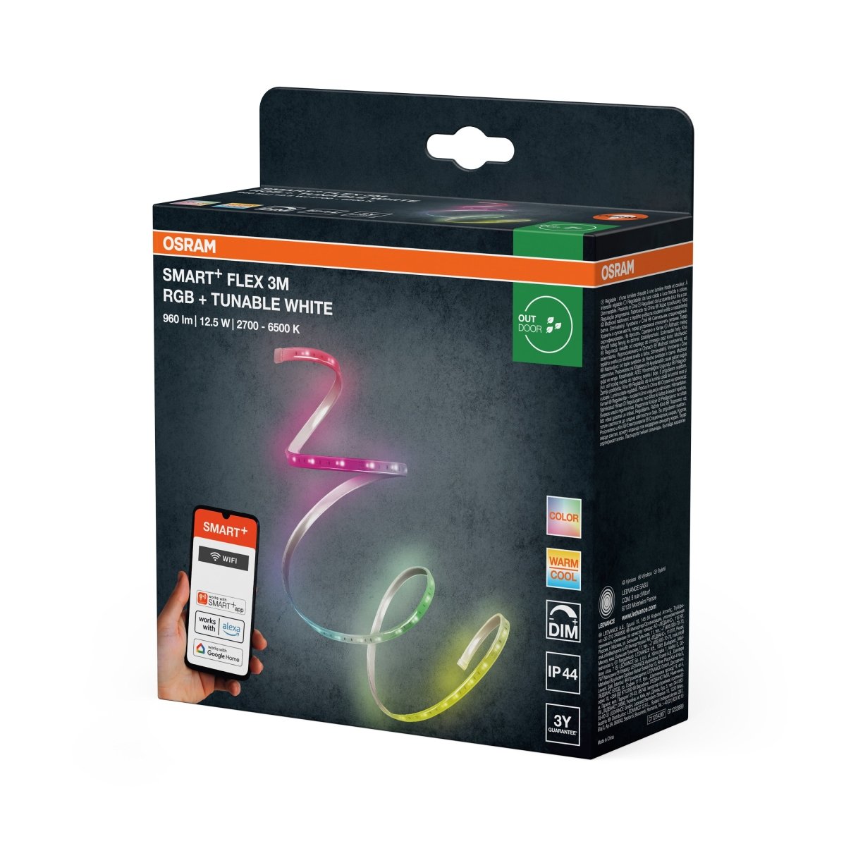 Lampa LED OSRAM Smart+ Wifi Outdoor Flex IP44 3M RGB Tunable biały - Poland LEDVANCE e - shop 4099854483141