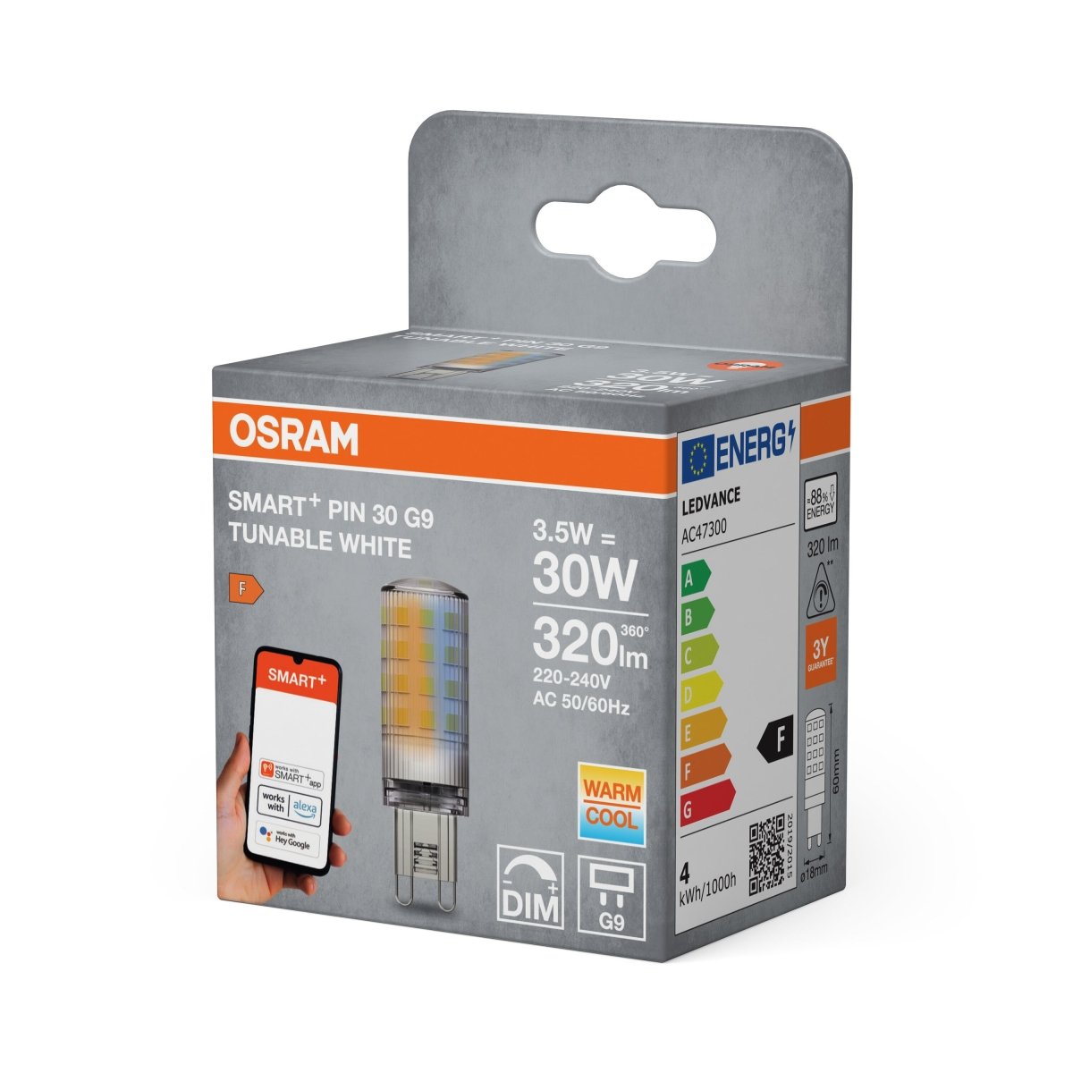 Lampa LED OSRAM SMART WIFI PIN 3,5W 827 230V TW CL G9 - Poland LEDVANCE e - shop 4099854480430
