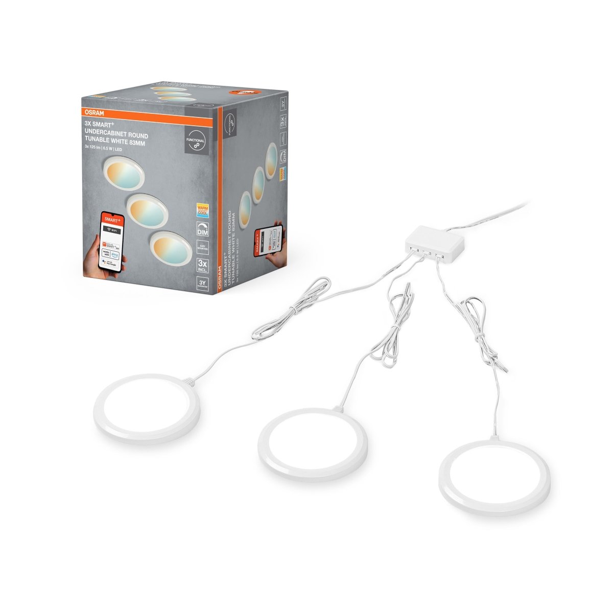 Lampa LED OSRAM SMART+ Wifi Undercabinet Round 83mm TW - Poland LEDVANCE e - shop 4099854507519