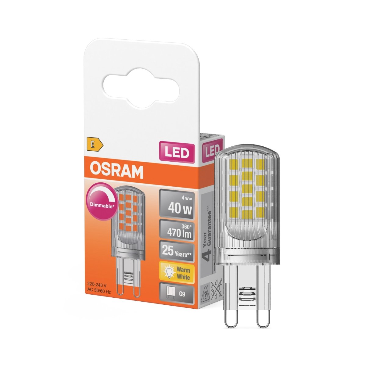 Lampa LED ściemnialna z trzonkiem G9 4W 2700K 470lm - Poland LEDVANCE e-shop 4058075432246