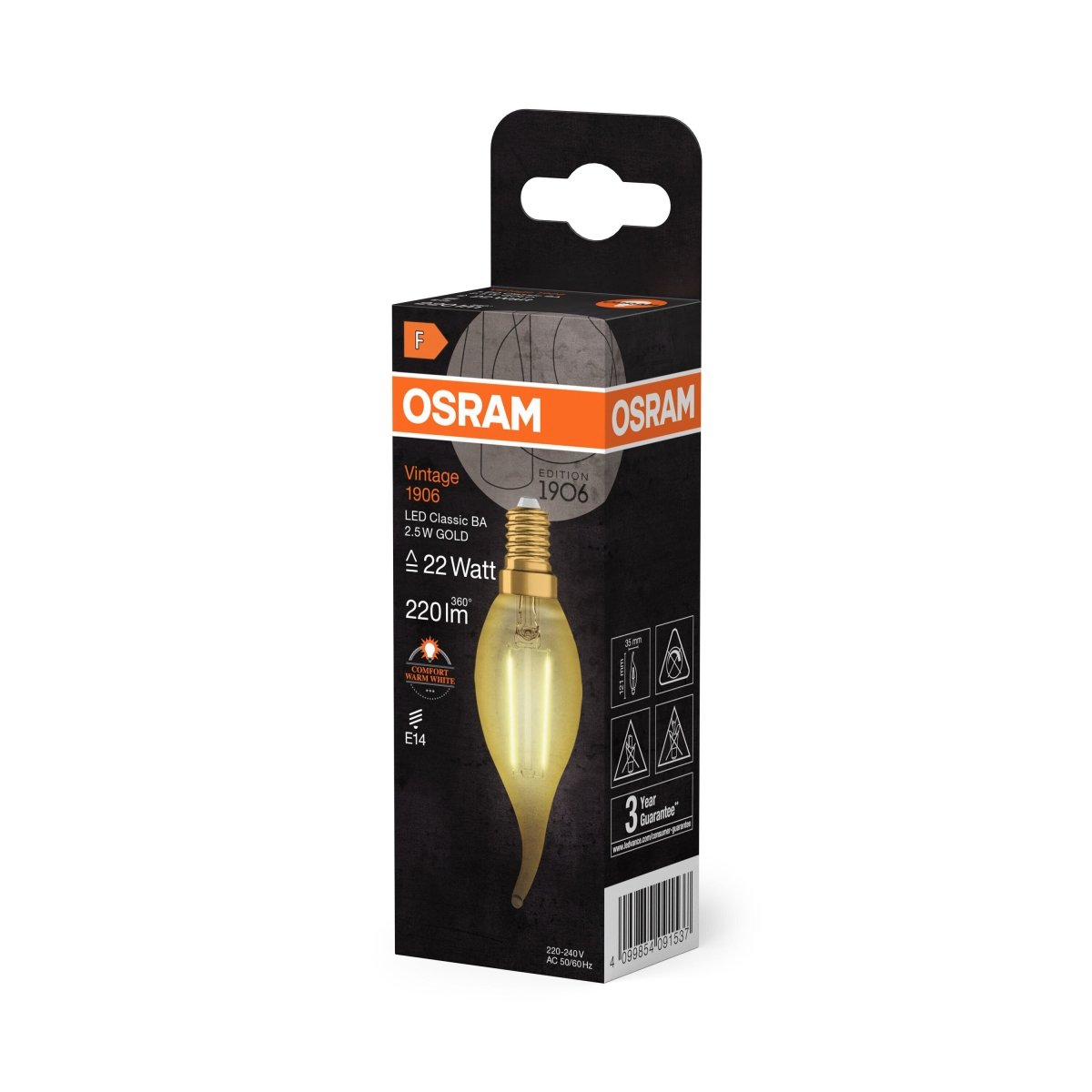 Lampa LED Vintage E14 Świecowa 2,5W 2400K Nowoczesna - Poland LEDVANCE e-shop 4099854091537