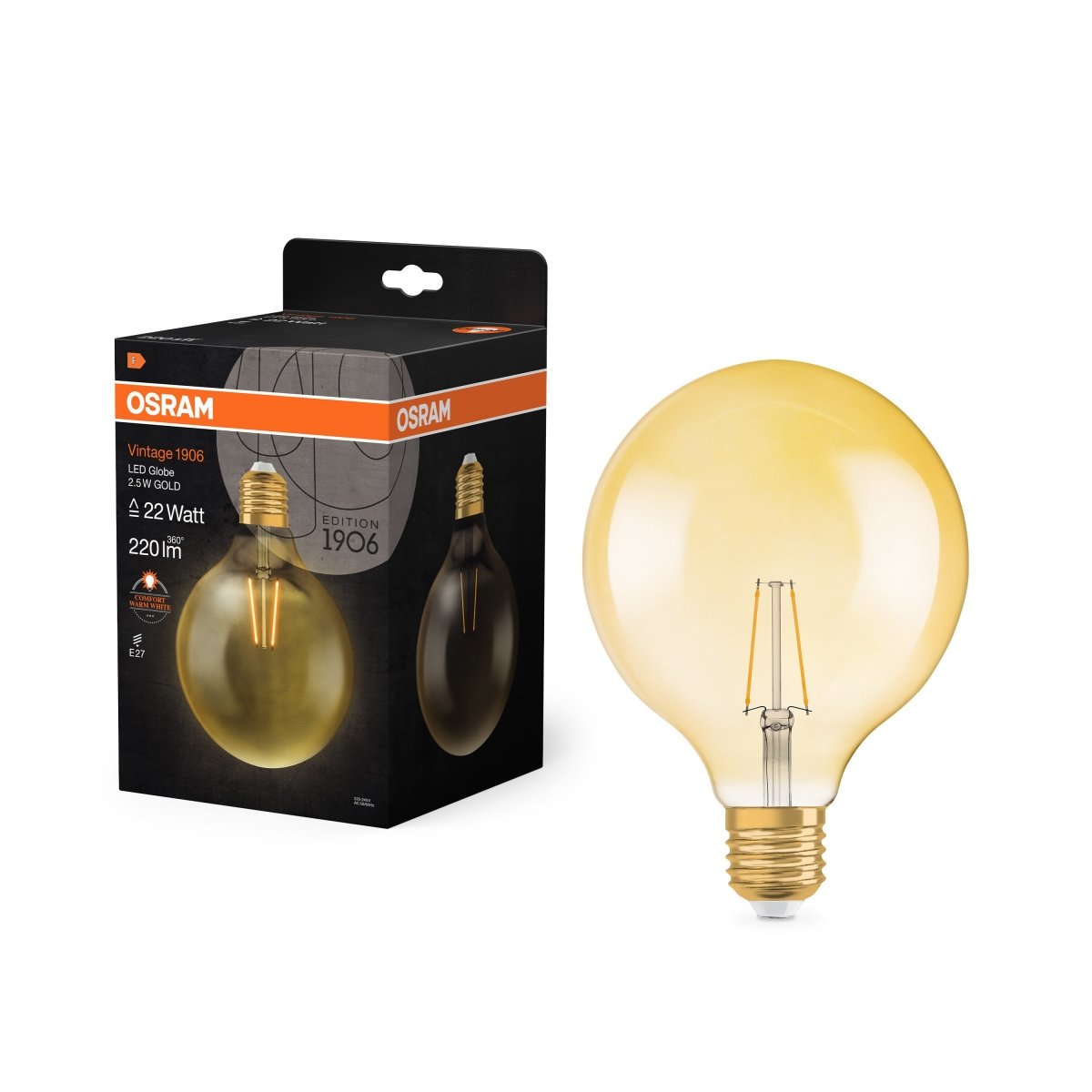 Lampa LED Vintage Klasyczny krztałt E27 2,5W 2400K - Poland LEDVANCE e-shop 4058075808980