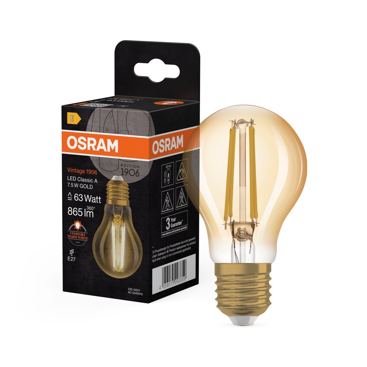 Lampa LED Vintage Klasyczny Krztałt E27 7,5W 2400K 865lm - Poland LEDVANCE e-shop 4058075293359