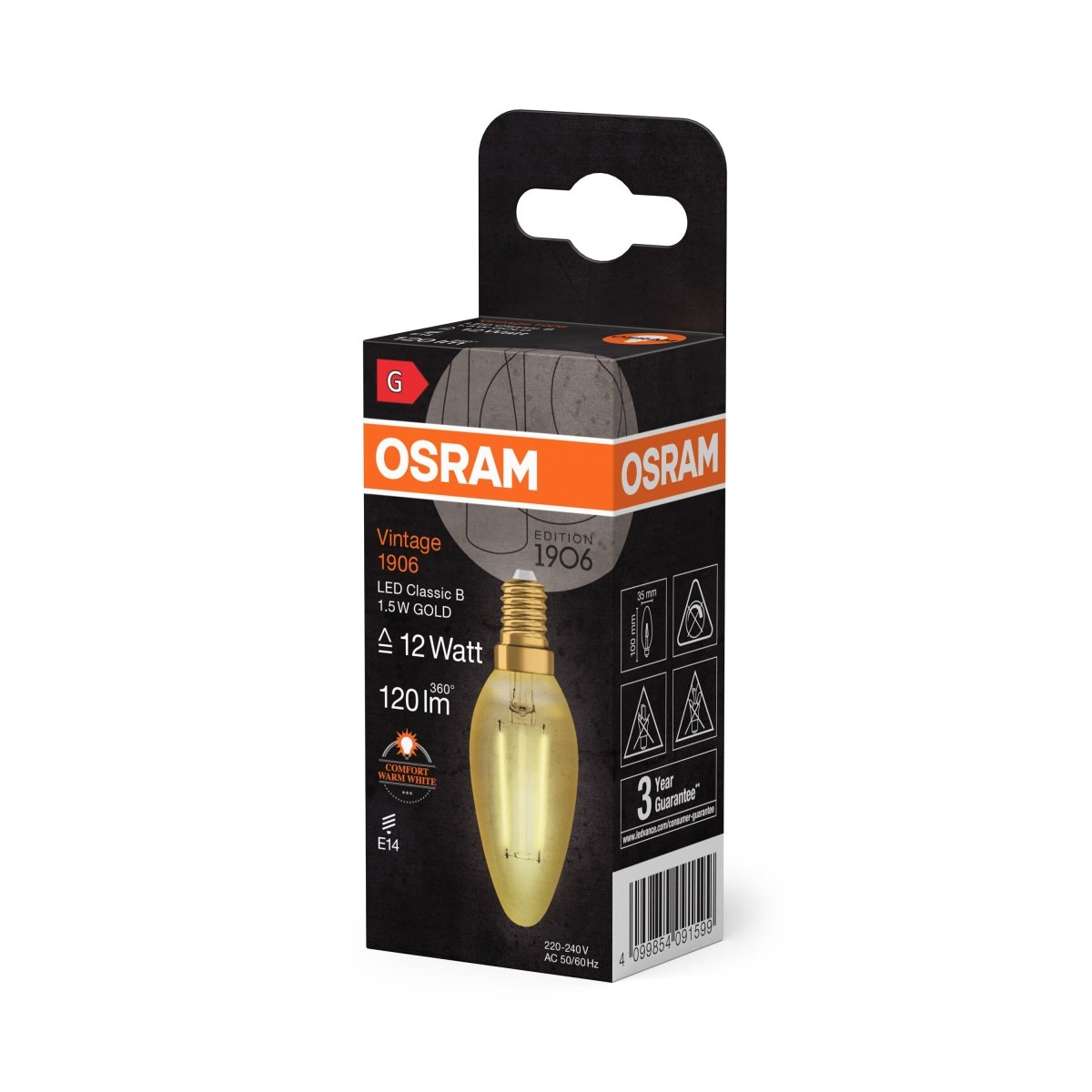 Lampa LED Vintage Świecowa E14 1,5W 2400K Subtelna - Poland LEDVANCE e - shop 4099854091599