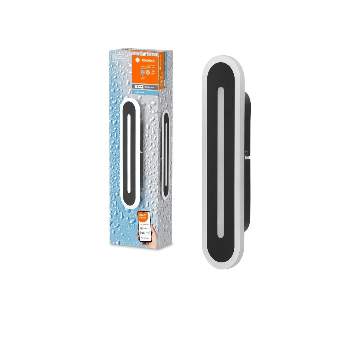 Lampa LED WiFi WALL BATH BLACK 13W, SMART, do łazienki, IP44, 30 cm - Poland LEDVANCE e-shop 4058075574335