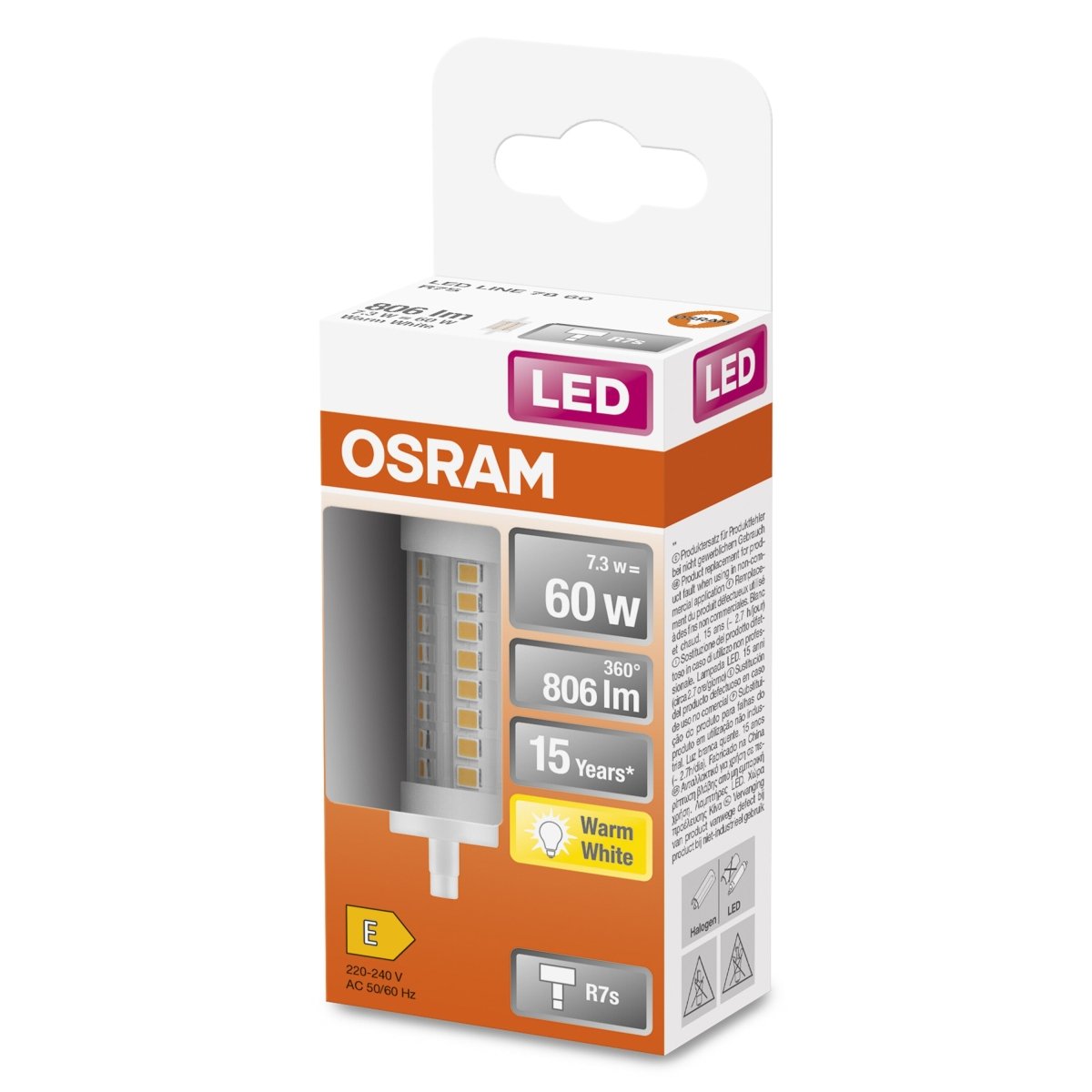 Lampa LED z trzonkiem R7s R7s 7,3 W 2700 K 806lm - Poland LEDVANCE e-shop 4058075432598
