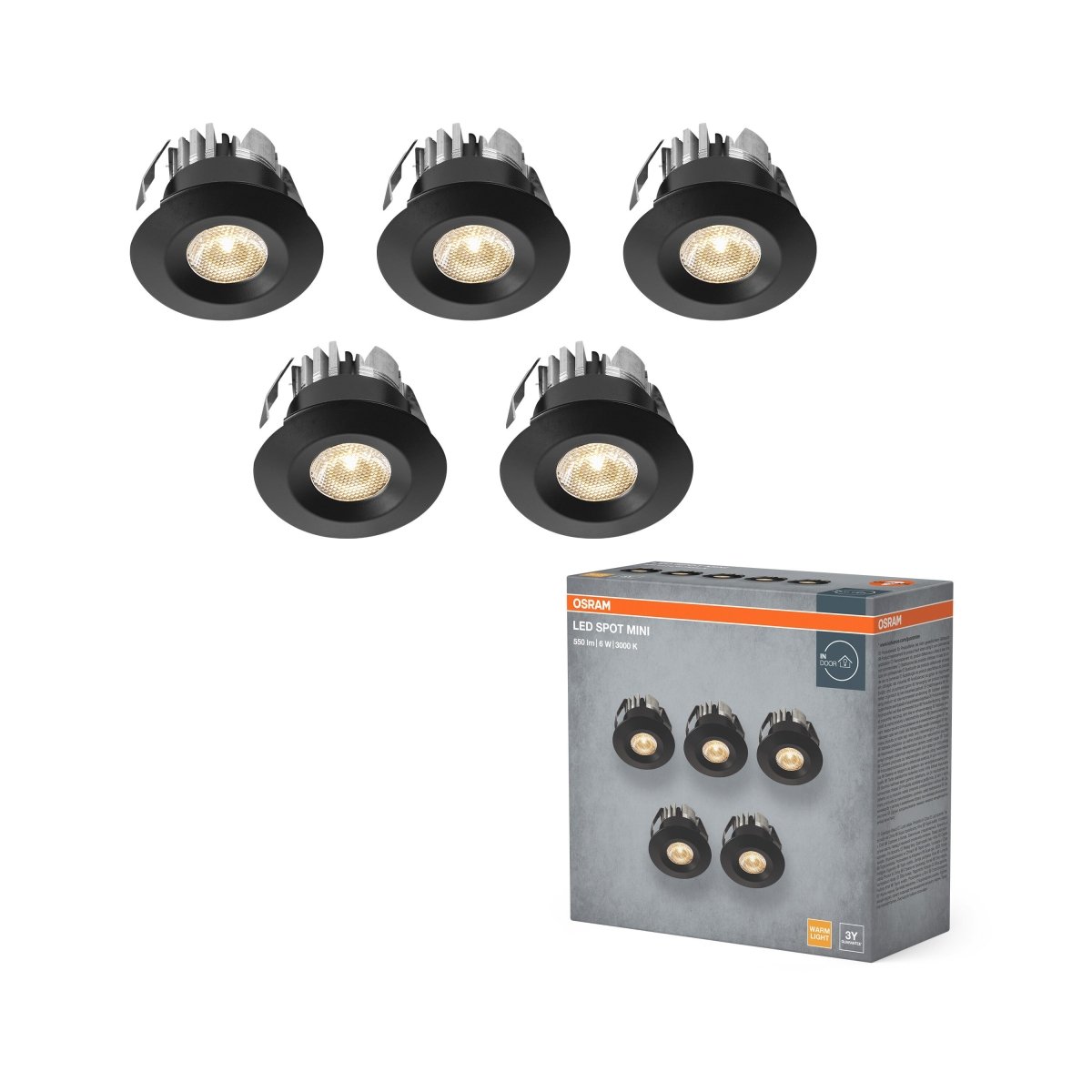 Lampa punktowa LED OSRAM LED Mini Spot Set 6W 830 120° czarny - Poland LEDVANCE e - shop 4099854596391