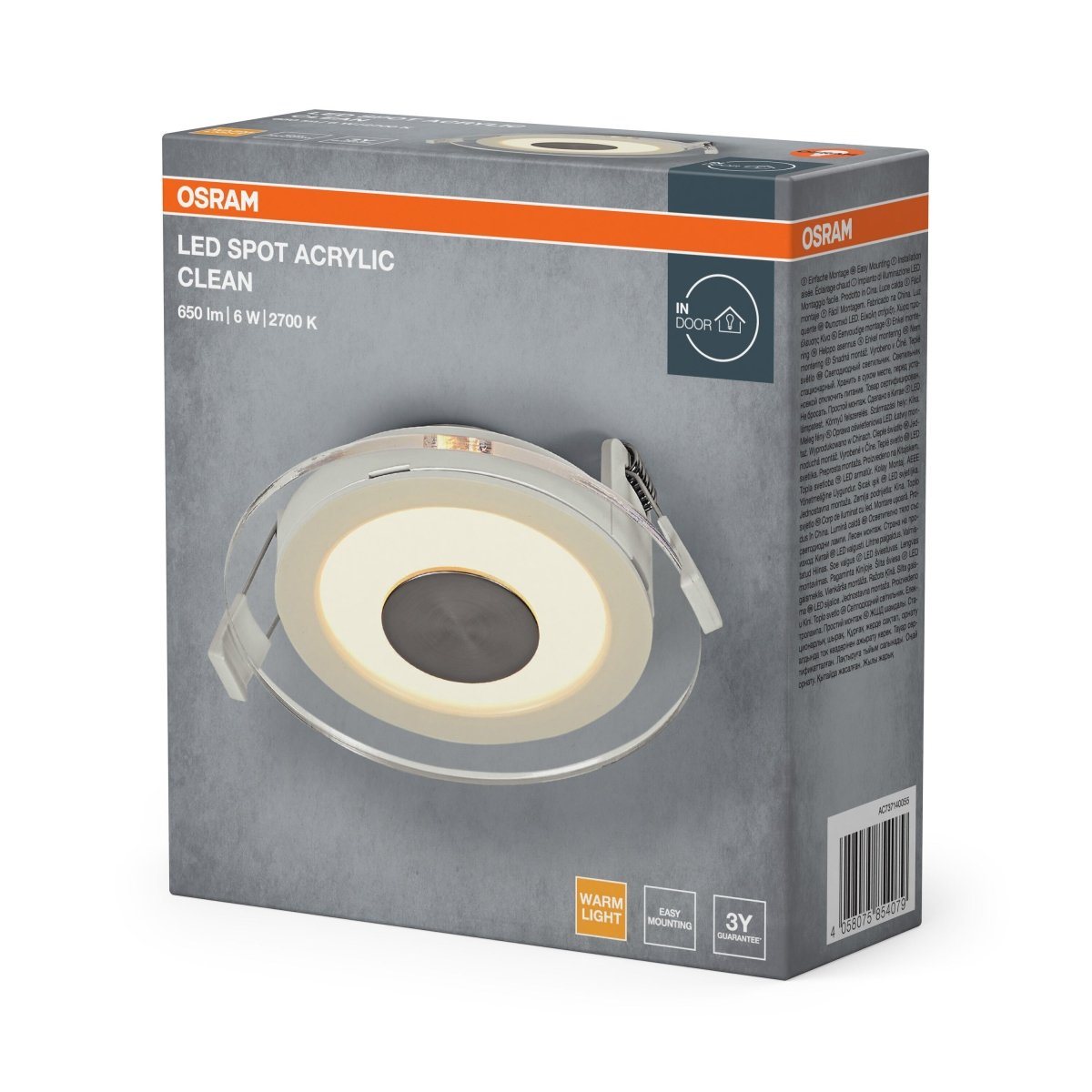 Lampa punktowa LED OSRAM LED Spot Acrylic Clean 6W 827 biały - Poland LEDVANCE e - shop 4058075854079