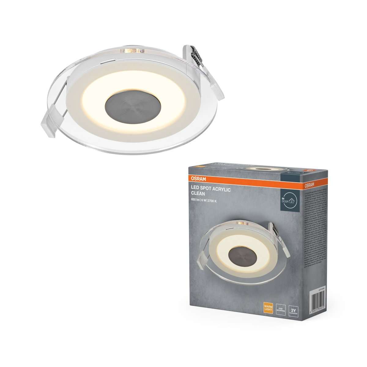 Lampa punktowa LED OSRAM LED Spot Acrylic Clean 6W 827 biały - Poland LEDVANCE e - shop 4058075854079