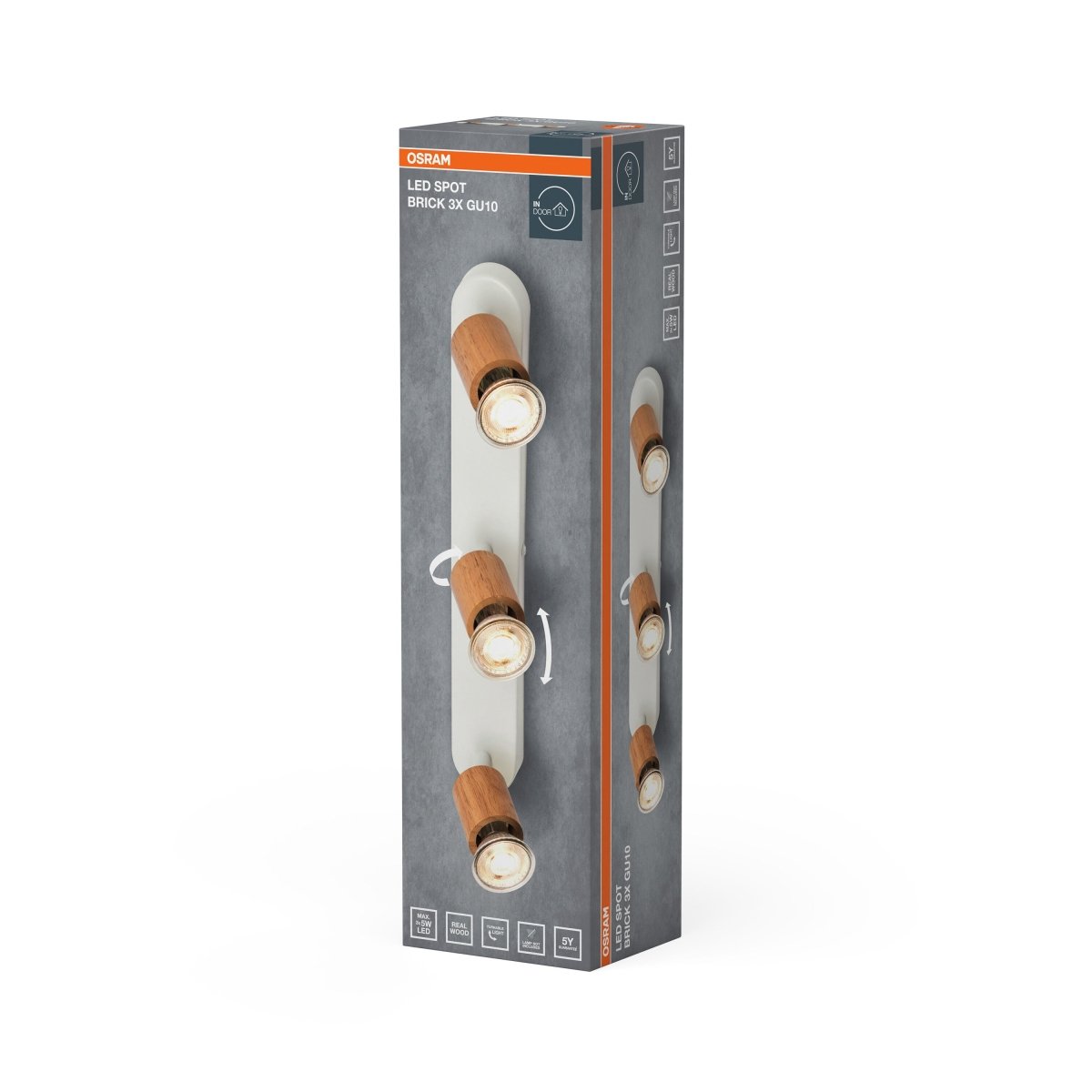 Lampa punktowa LED OSRAM LED Spot Brick 3xGU10 biały and Wood - Poland LEDVANCE e - shop 4058075852549