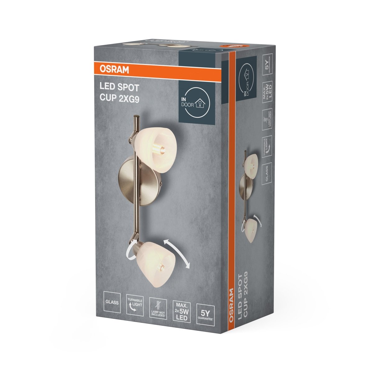 Lampa punktowa LED OSRAM LED Spot Cup 2xG9 Brushed Nickel - Poland LEDVANCE e - shop 4058075852426
