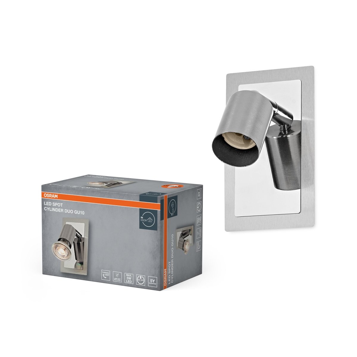Lampa punktowa LED OSRAM LED Spot Cylinder Duo 1xGU10 Brushed Nickel - Poland LEDVANCE e - shop 4058075852662