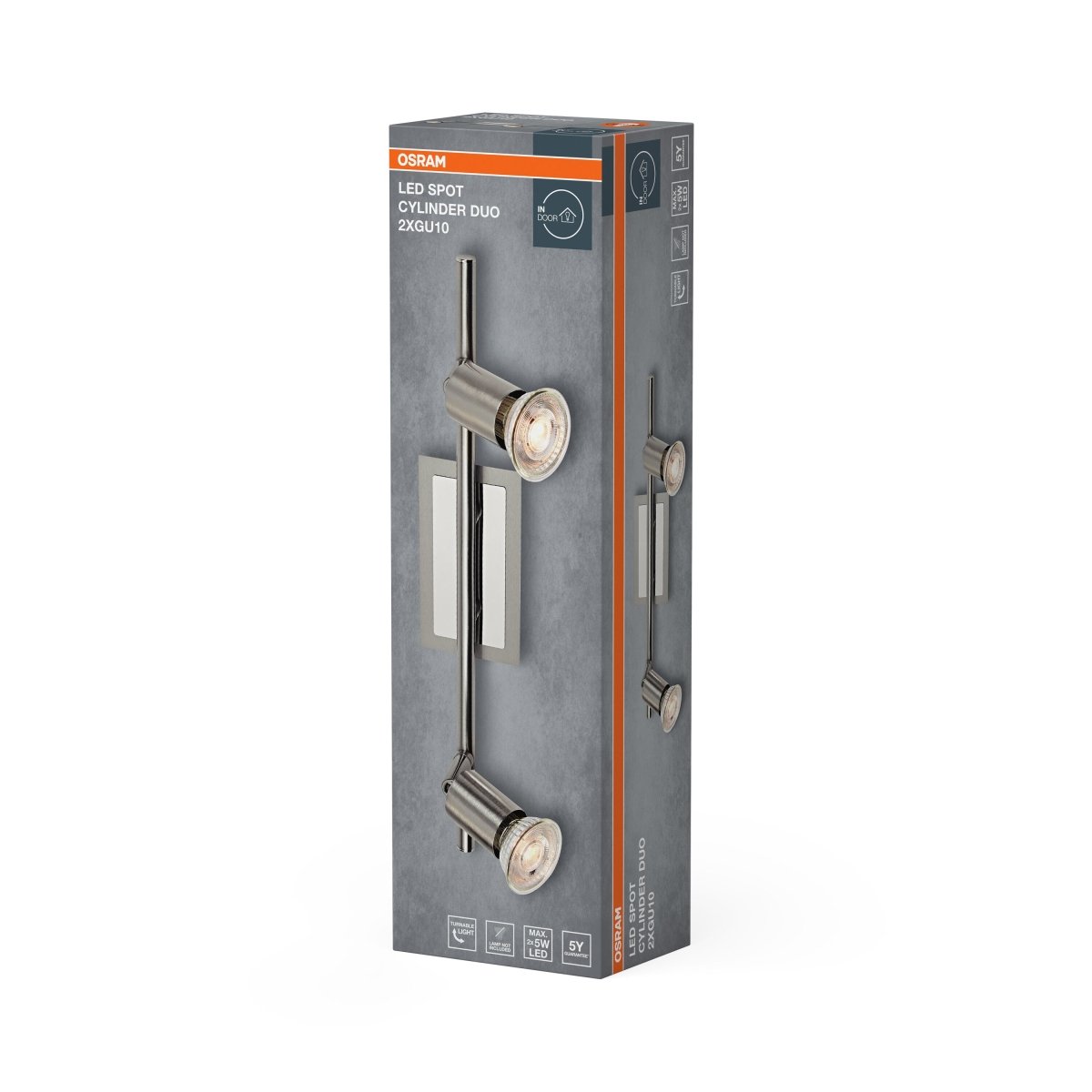 Lampa punktowa LED OSRAM LED Spot Cylinder Duo 2xGU10 Brushed Nickel - Poland LEDVANCE e - shop 4058075852686