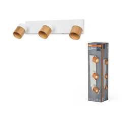 Lampa punktowa LED OSRAM LED Spot Half Wood Line 3xGU10 biały and Wood Decor - Poland LEDVANCE e - shop 4058075852969