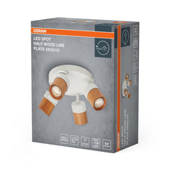Lampa punktowa LED OSRAM LED Spot Half Wood Line Plate 4xGU10 biały and Wood Decor - Poland LEDVANCE e - shop 4058075852983