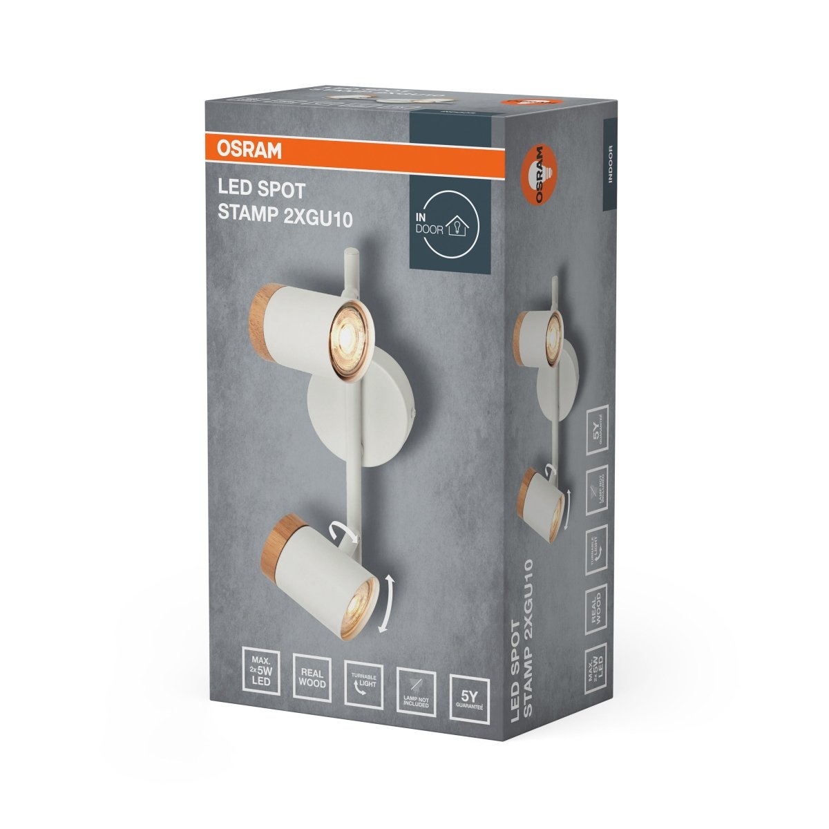 Lampa punktowa LED OSRAM LED Spot Stamp 2xGU10 biały and Wood - Poland LEDVANCE e - shop 4058075852600