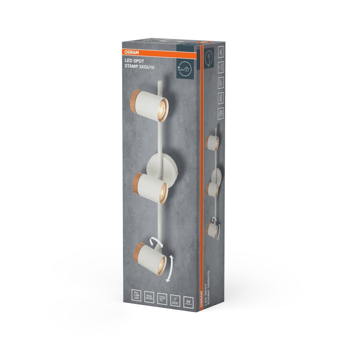 Lampa punktowa LED OSRAM LED Spot Stamp 3xGU10 biały and Wood - Poland LEDVANCE e - shop 4058075852624