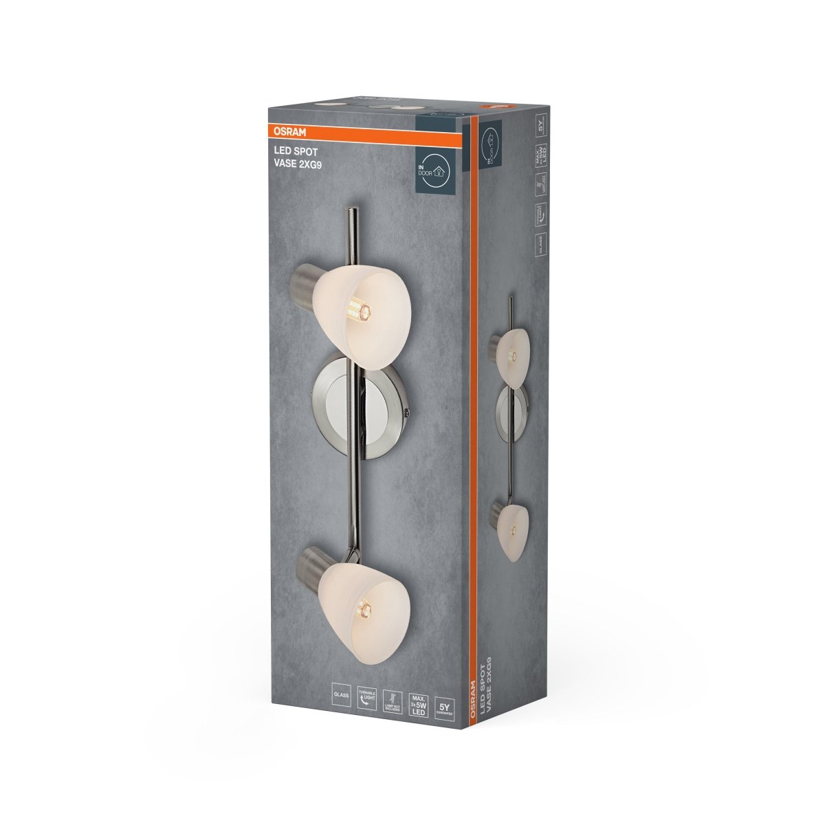 Lampa punktowa LED OSRAM LED Spot Vase 2xG9 Brushed Nickel - Poland LEDVANCE e - shop 4058075853027
