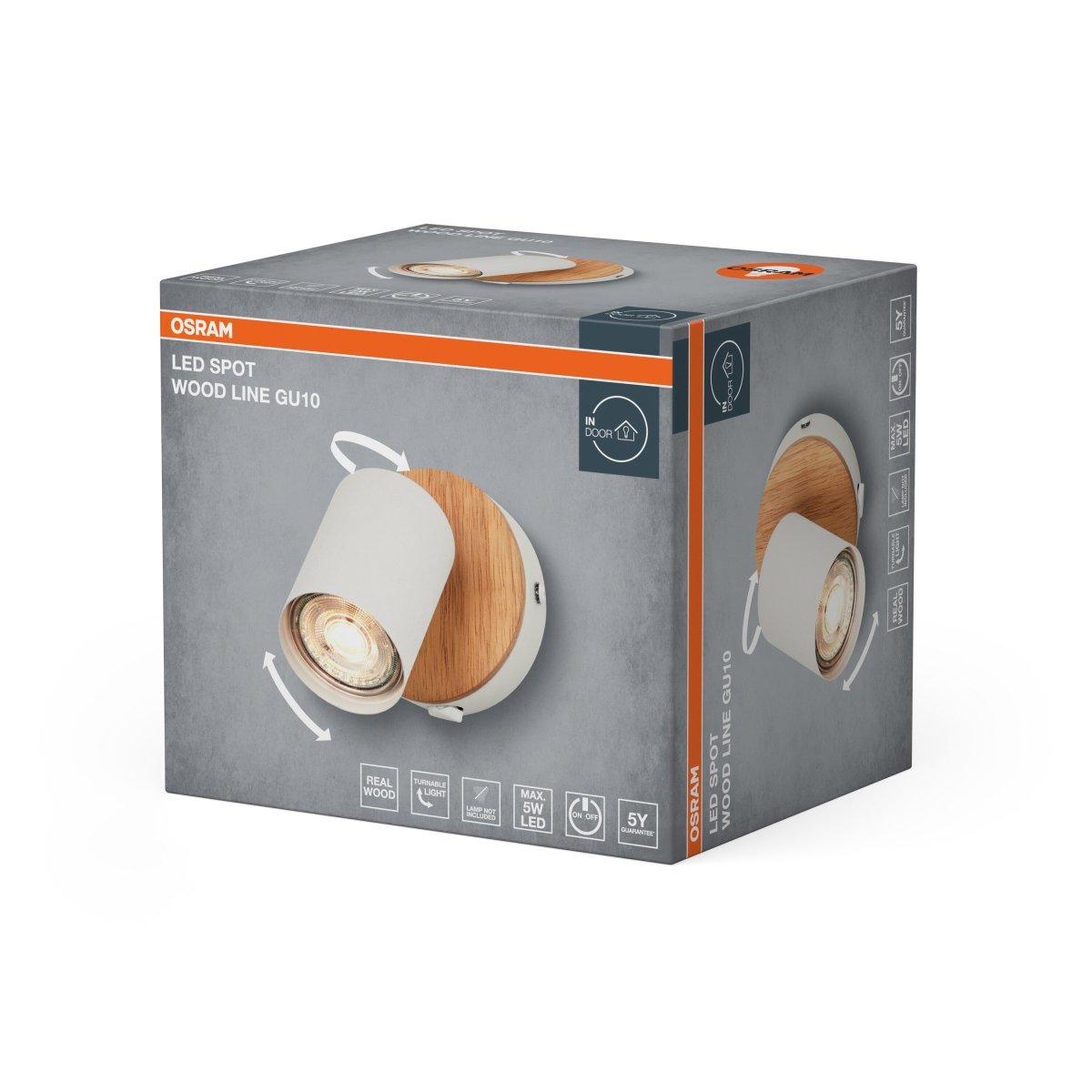 Lampa punktowa LED OSRAM LED Spot Wood Line 1xGU10 biały and Wood Decor - Poland LEDVANCE e - shop 4058075852846