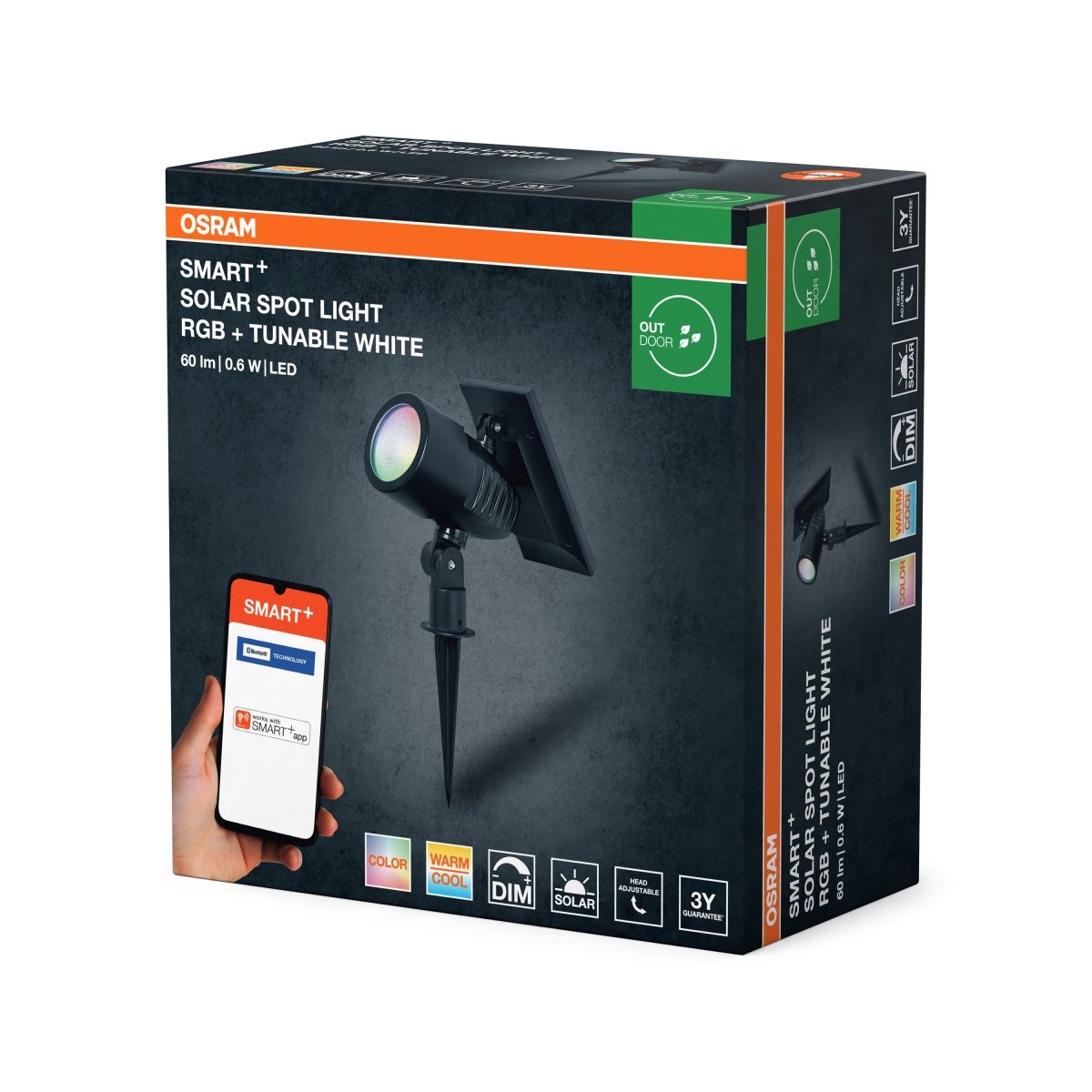 Lampa punktowa LED OSRAM SMART+ BT Solar Spot Light RGB + TW - Poland LEDVANCE e - shop 4099854474477