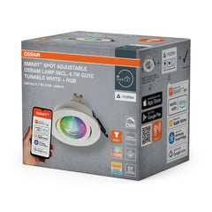 Lampa punktowa LED OSRAM SMART+ MATTER LED Spot Recess GU10 Adjustable 4.7W RGBW biały - Poland LEDVANCE e - shop 4058075853737
