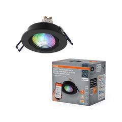 Lampa punktowa LED OSRAM SMART+ MATTER LED Spot Recess GU10 Adjustable 4.7W RGBW czarny - Poland LEDVANCE e - shop 4058075853751