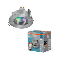 Lampa punktowa LED OSRAM SMART+ MATTER LED Spot Recess GU10 IP65 Adjustable 4.7W RGBW Satin Nickel - Poland LEDVANCE e - shop 4058075854437