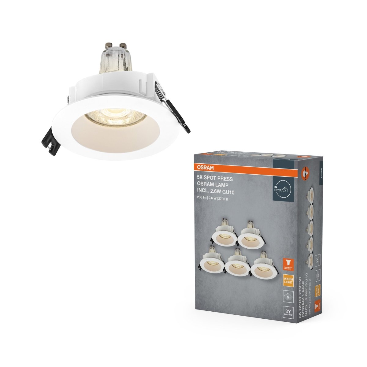 Lampa punktowa LED OSRAM Spot Set Recess GU10 2.6W 827 biały - Poland LEDVANCE e - shop 4058075853256