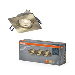 Lampa punktowa LED OSRAM Spot Set Recess GU10 Adjustable Square Click 4.5W 827 Green Brass - Poland LEDVANCE e - shop 4058075853638