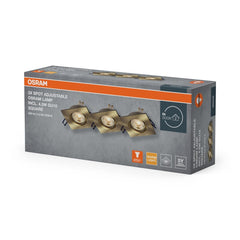 Lampa punktowa LED OSRAM Spot Set Recess GU10 Adjustable Square Click 4.5W 827 Green Brass - Poland LEDVANCE e - shop 4058075853638