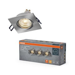 Lampa punktowa LED OSRAM Spot Set Recess GU10 Adjustable Square Click 4.5W 827 Satin Nickel - Poland LEDVANCE e - shop 4058075853614