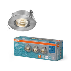 Lampa punktowa LED OSRAM Spot Set Recess GU10 IP65 Press 4.5W 840 Satin Nickel - Poland LEDVANCE e - shop 4058075854277
