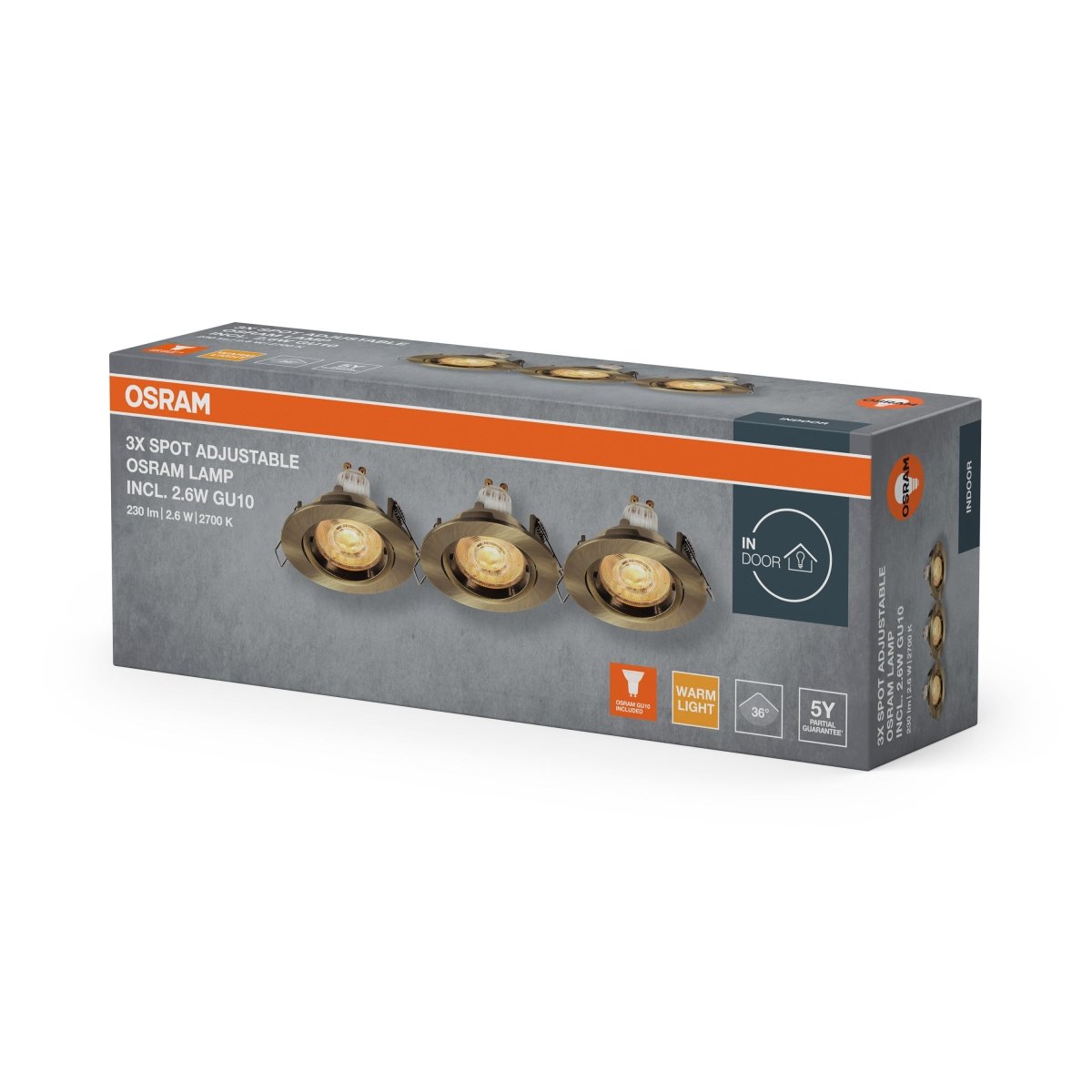 Lampa punktowa LED OSRAM Spot Set Recess Twistlock GU10 Adjustable 2.6W 827 Green Brass - Poland LEDVANCE e - shop 4058075853713