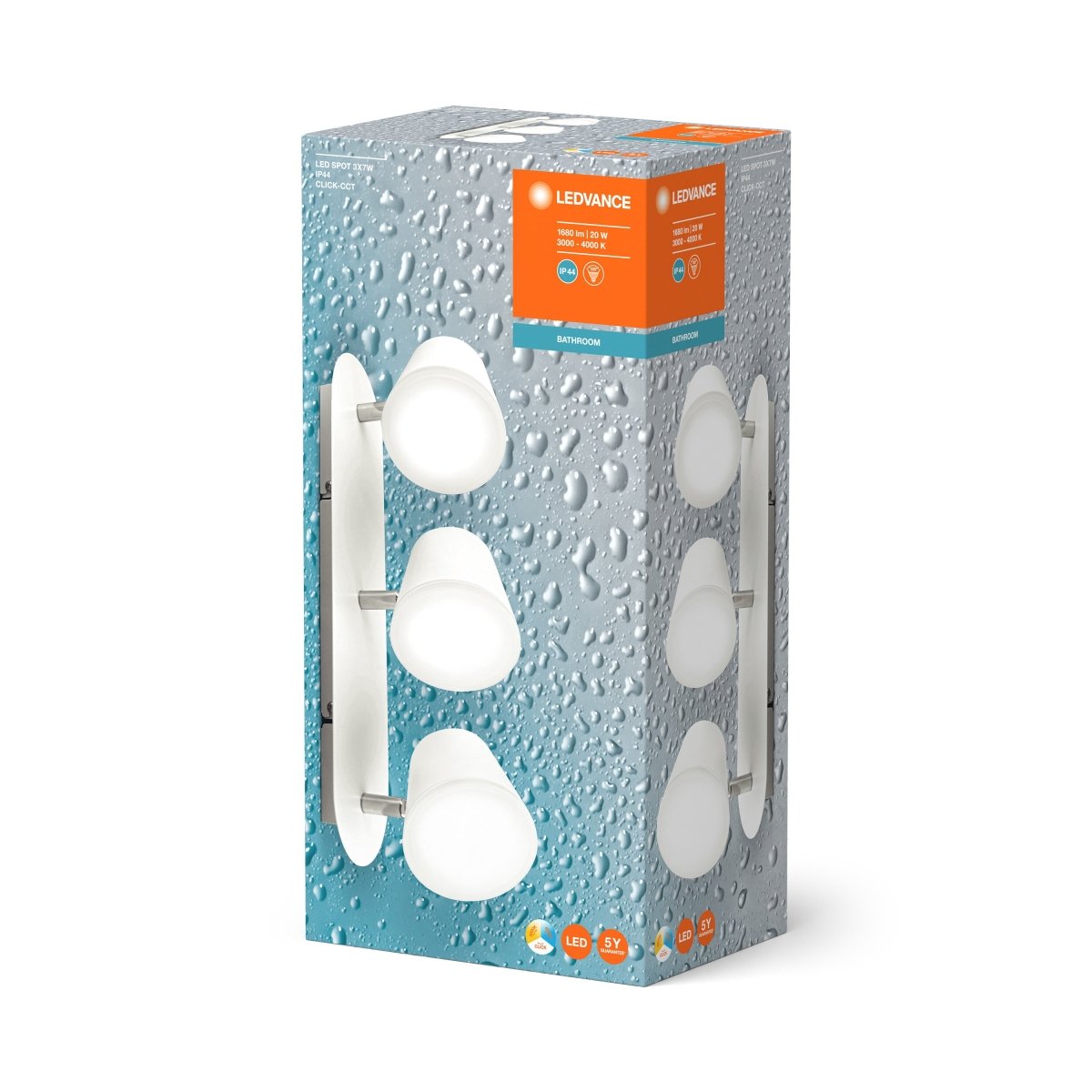 Lampa ścienna LED SPOT 3x7W, do łazienki, 3 źródła LED, IP44 - Poland LEDVANCE e-shop 4058075399594