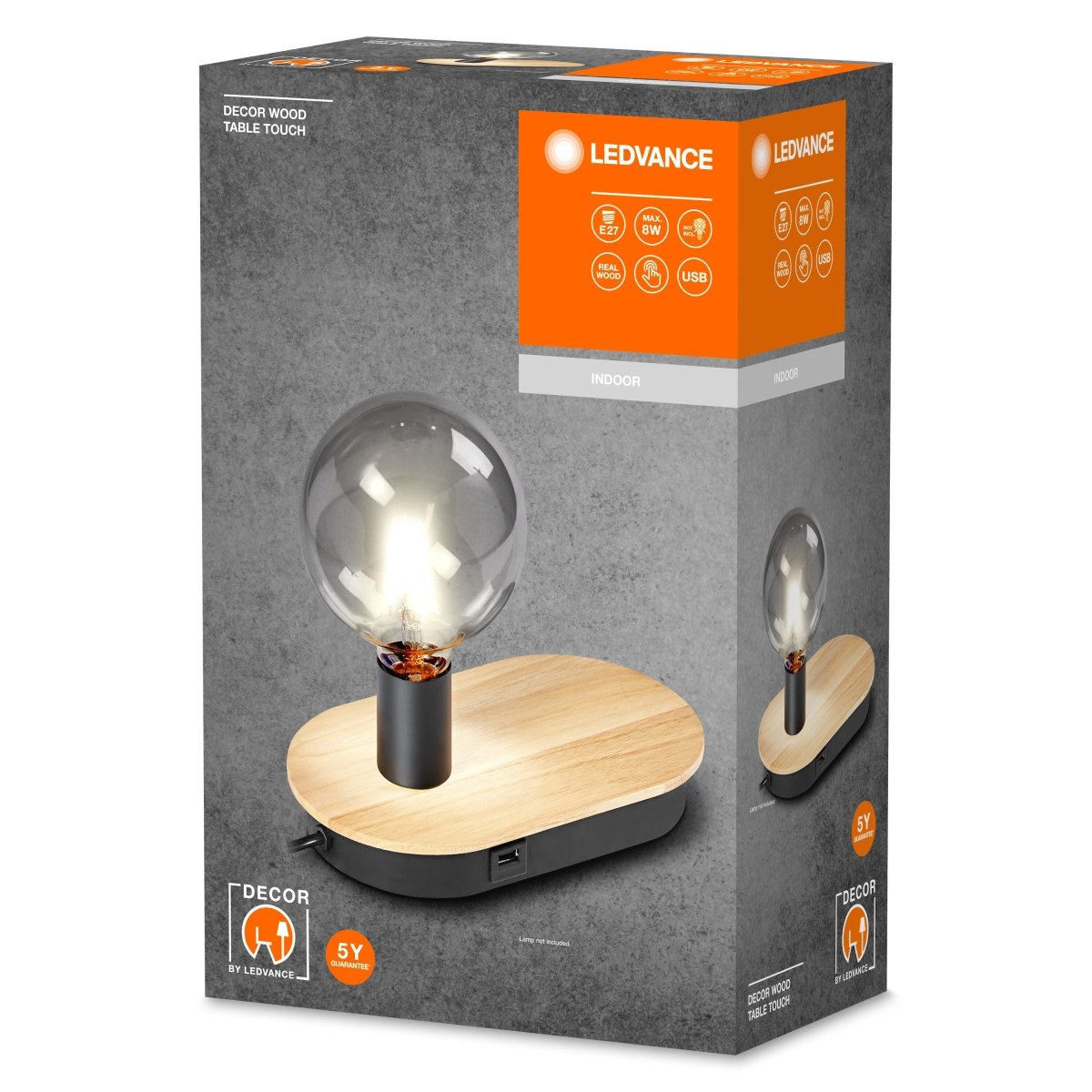 Lampa stołowa E27 Decor Wood Table Touch. - Poland LEDVANCE e-shop 4058075757103
